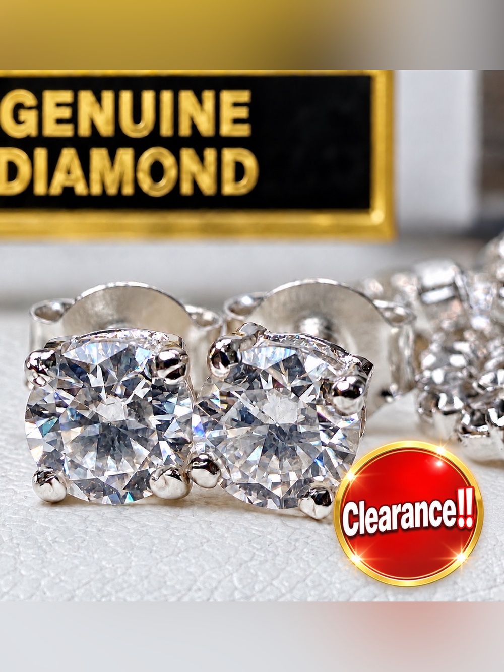 1ct Diamond CERTIFIED studs silver 925 Earrings